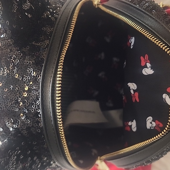 Disney Parks Polka Dots Sequin & Faux Leather Backpack - Picture 5 of 9